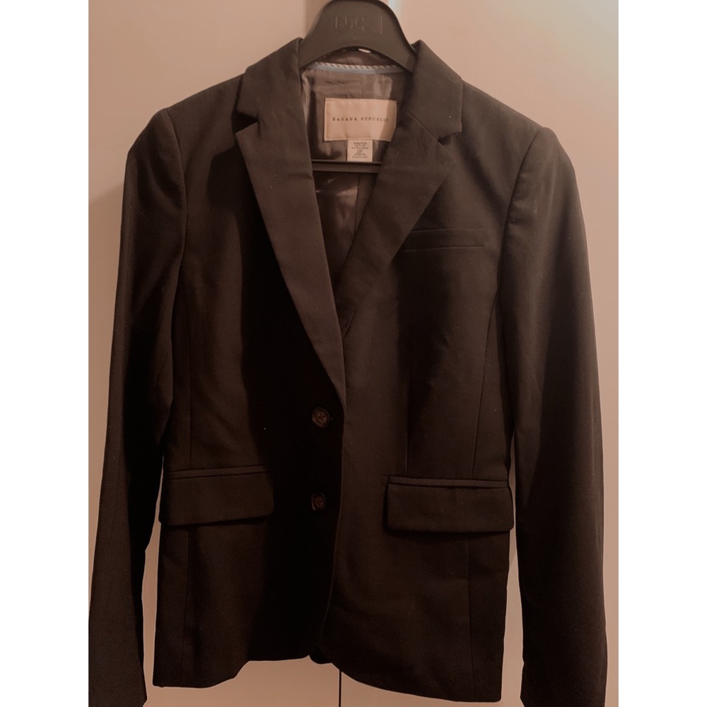 Banana Republic Black Stretch Petite Blazer
